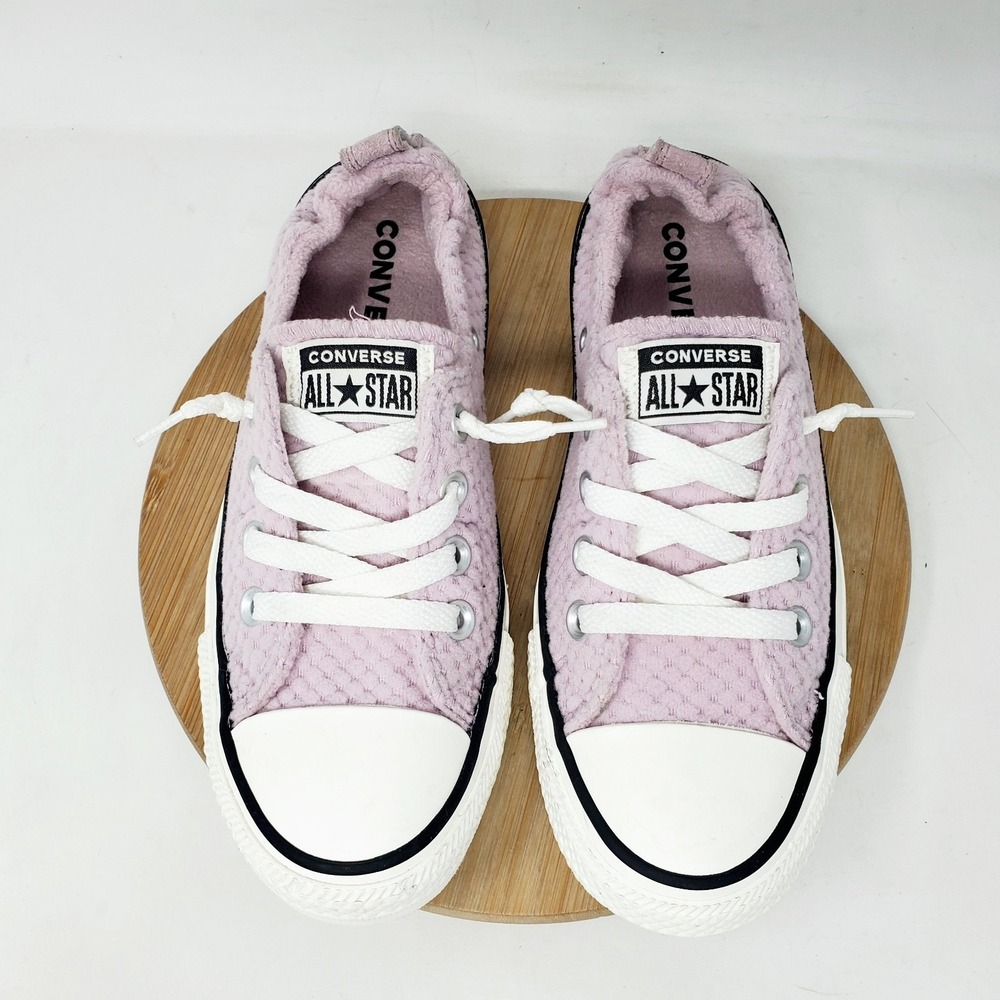 Converse Shoreline Shoes Womens 7 Fuzzy‎ Fleece Slip On Sneakers Cinch Heel